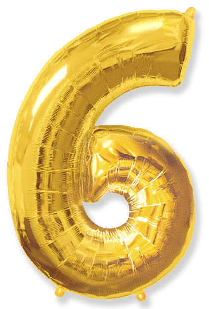 Шар Цифра "6" Золото / Six