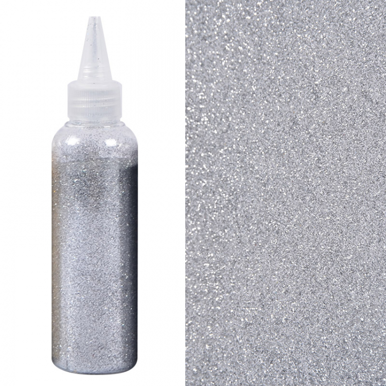 Глиттер Серебро, в банке